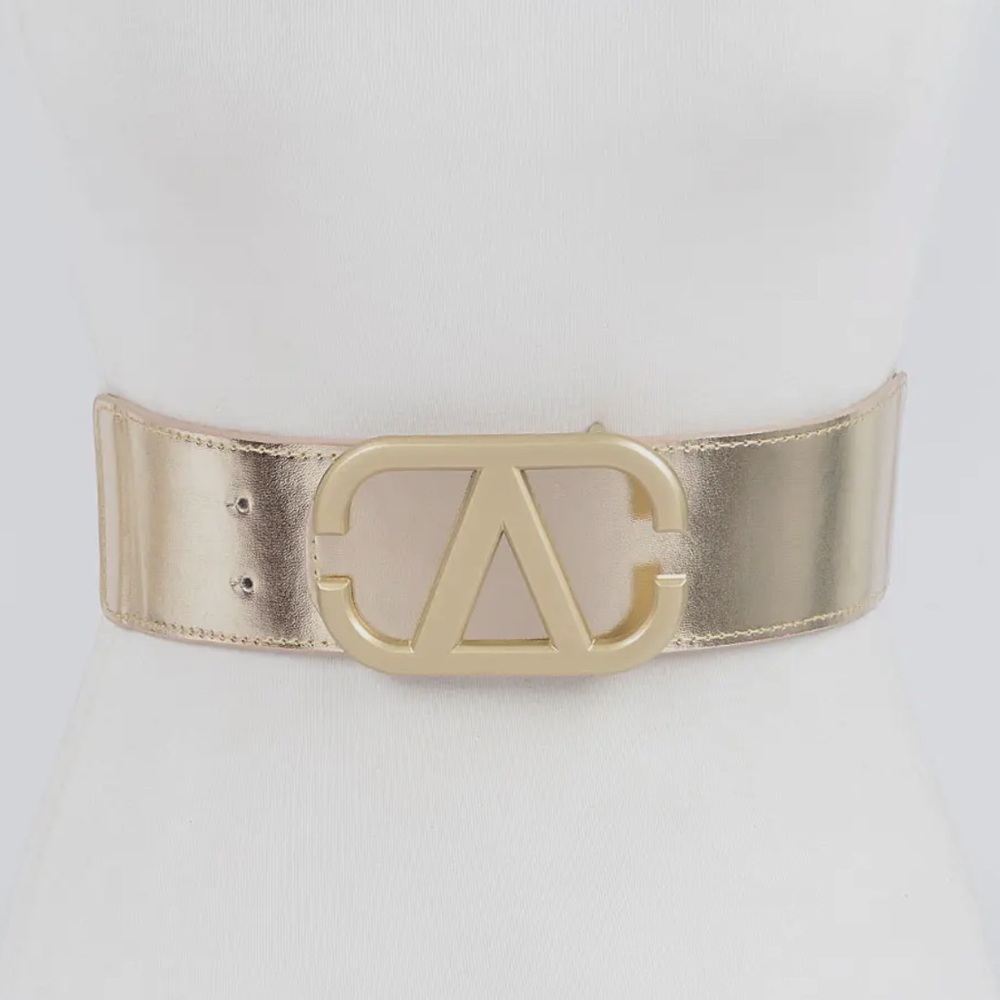ShopEvelynne Metallic Gold Belt